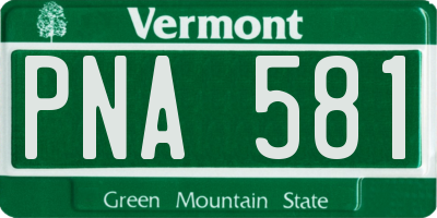 VT license plate PNA581