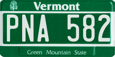 VT license plate PNA582