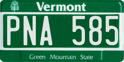 VT license plate PNA585