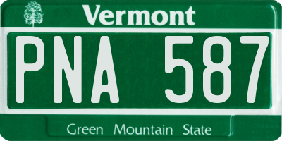 VT license plate PNA587