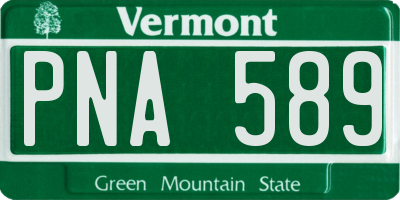 VT license plate PNA589