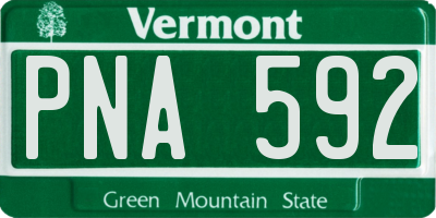 VT license plate PNA592