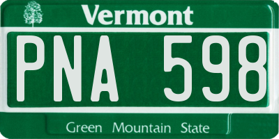 VT license plate PNA598