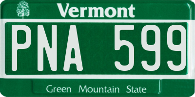 VT license plate PNA599