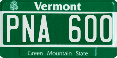VT license plate PNA600