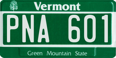 VT license plate PNA601