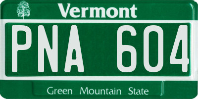 VT license plate PNA604