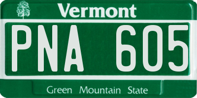 VT license plate PNA605
