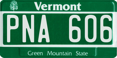 VT license plate PNA606