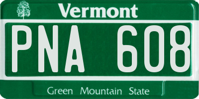 VT license plate PNA608