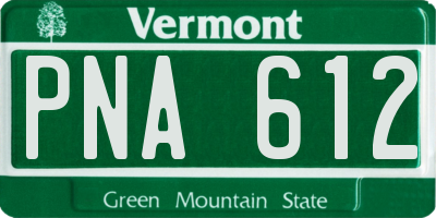 VT license plate PNA612