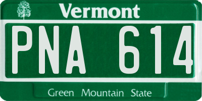 VT license plate PNA614
