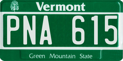 VT license plate PNA615