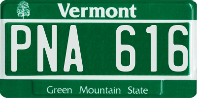 VT license plate PNA616