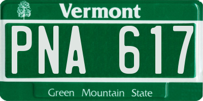 VT license plate PNA617