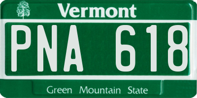 VT license plate PNA618