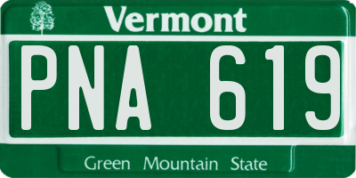 VT license plate PNA619