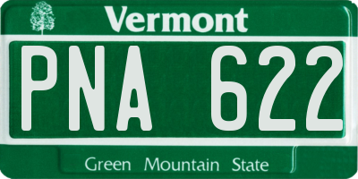 VT license plate PNA622