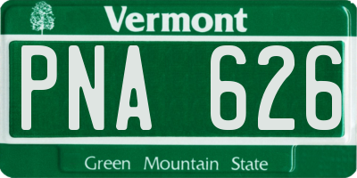 VT license plate PNA626