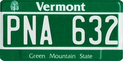 VT license plate PNA632