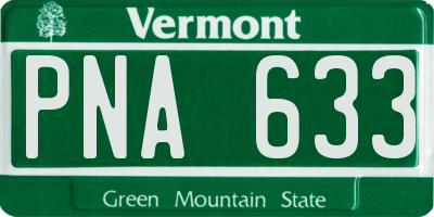 VT license plate PNA633