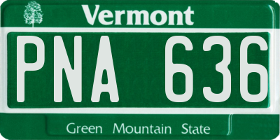 VT license plate PNA636