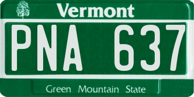 VT license plate PNA637