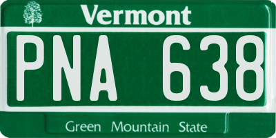VT license plate PNA638