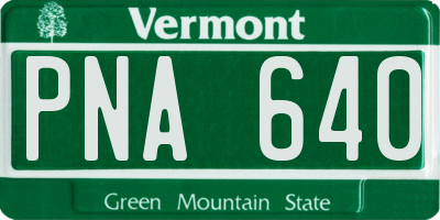VT license plate PNA640