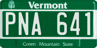 VT license plate PNA641