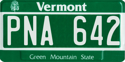 VT license plate PNA642