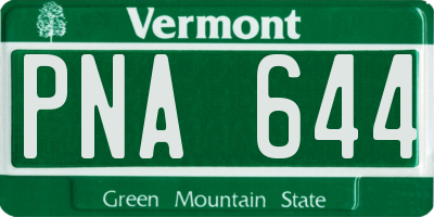 VT license plate PNA644
