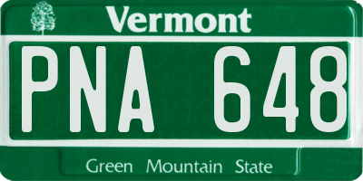 VT license plate PNA648