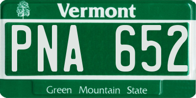 VT license plate PNA652