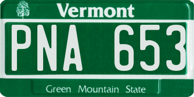 VT license plate PNA653