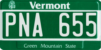 VT license plate PNA655