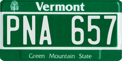 VT license plate PNA657