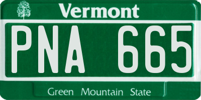 VT license plate PNA665