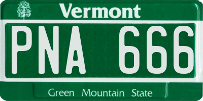 VT license plate PNA666