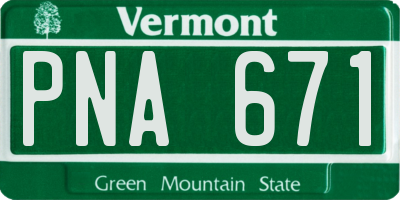 VT license plate PNA671