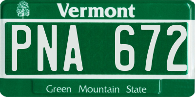 VT license plate PNA672