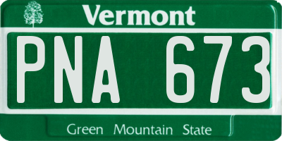 VT license plate PNA673