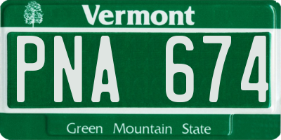VT license plate PNA674