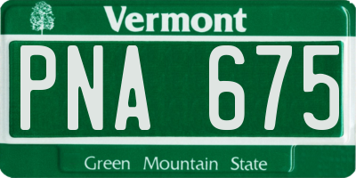 VT license plate PNA675