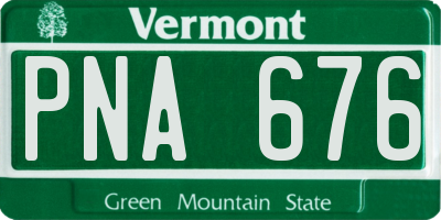 VT license plate PNA676