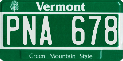 VT license plate PNA678
