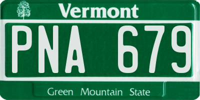 VT license plate PNA679