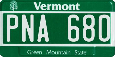 VT license plate PNA680