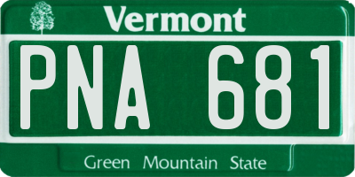 VT license plate PNA681