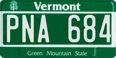 VT license plate PNA684